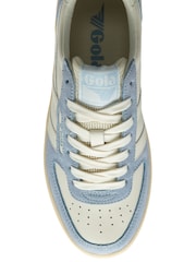 Gola White Ladies Hawk '89 Leather Lace-Up Trainers - Image 4 of 4