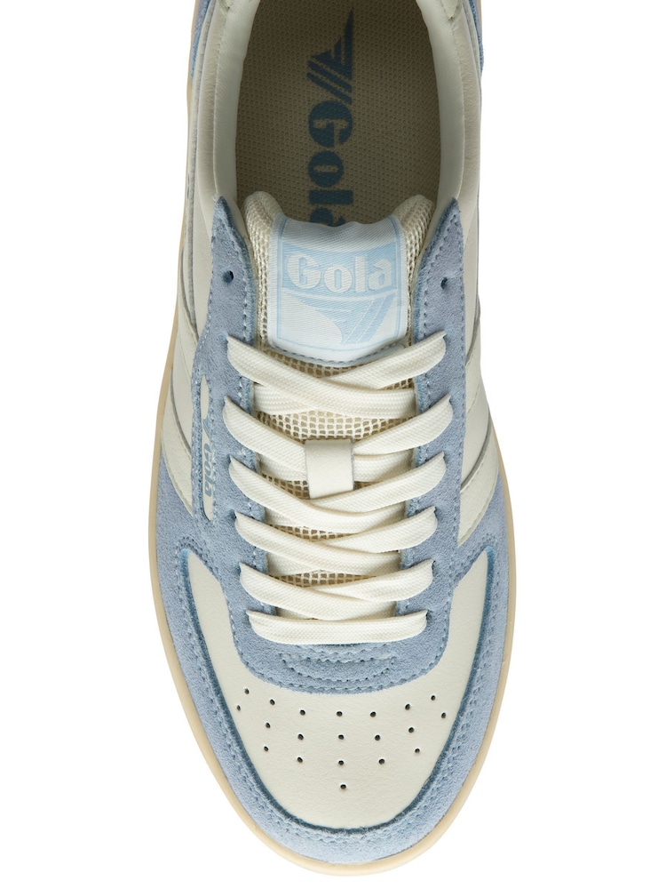 Gola White Ladies Hawk '89 Leather Lace-Up Trainers - Image 4 of 4