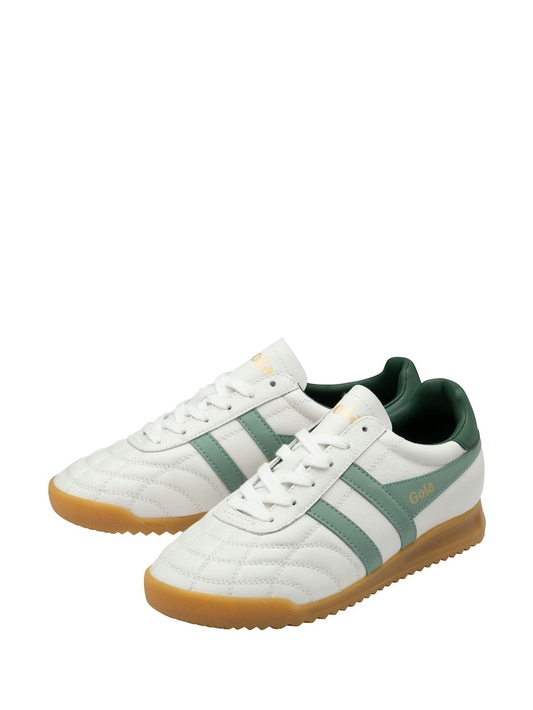 Gola White Ladies Stadium Leather Lace-Up Trainers - Image 2 of 4