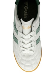Gola White Ladies Stadium Leather Lace-Up Trainers - Image 4 of 4
