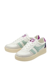 Gola White Ladies Grandslam Trident Lace-Up Trainers - Image 2 of 4