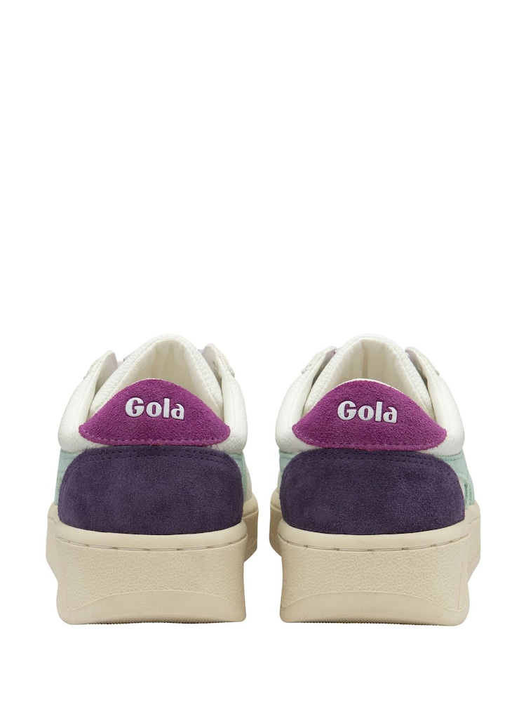Gola White Ladies Grandslam Trident Lace-Up Trainers - Image 4 of 4