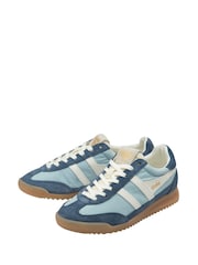 Gola Blue Ladies Firefly Nylon Lace-Up Trainers - Image 2 of 4