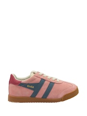 Gola Pink Kids Elan Suede Lace-Up Trainers - Image 1 of 4