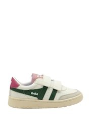 Gola White Gray Kids Falcon Strap PU Trainers - Image 1 of 4