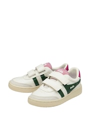 Gola White Gray Kids Falcon Strap PU Trainers - Image 2 of 4