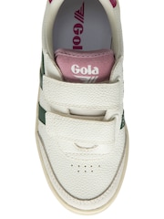 Gola White Gray Kids Falcon Strap PU Trainers - Image 4 of 4