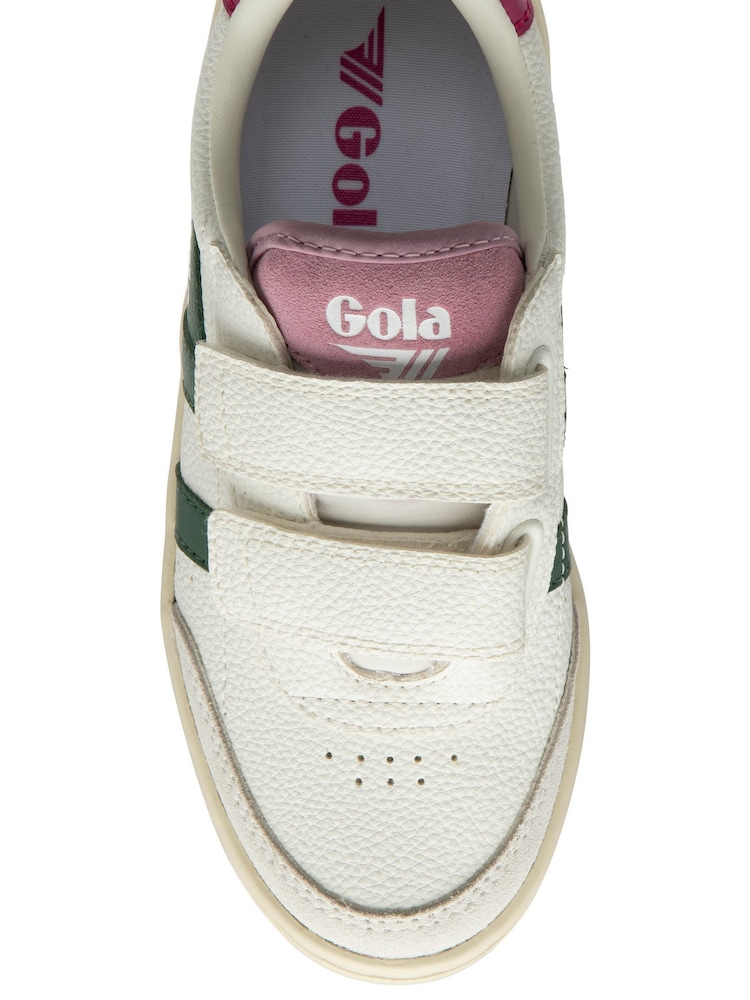 Gola White Gray Kids Falcon Strap PU Trainers - Image 4 of 4