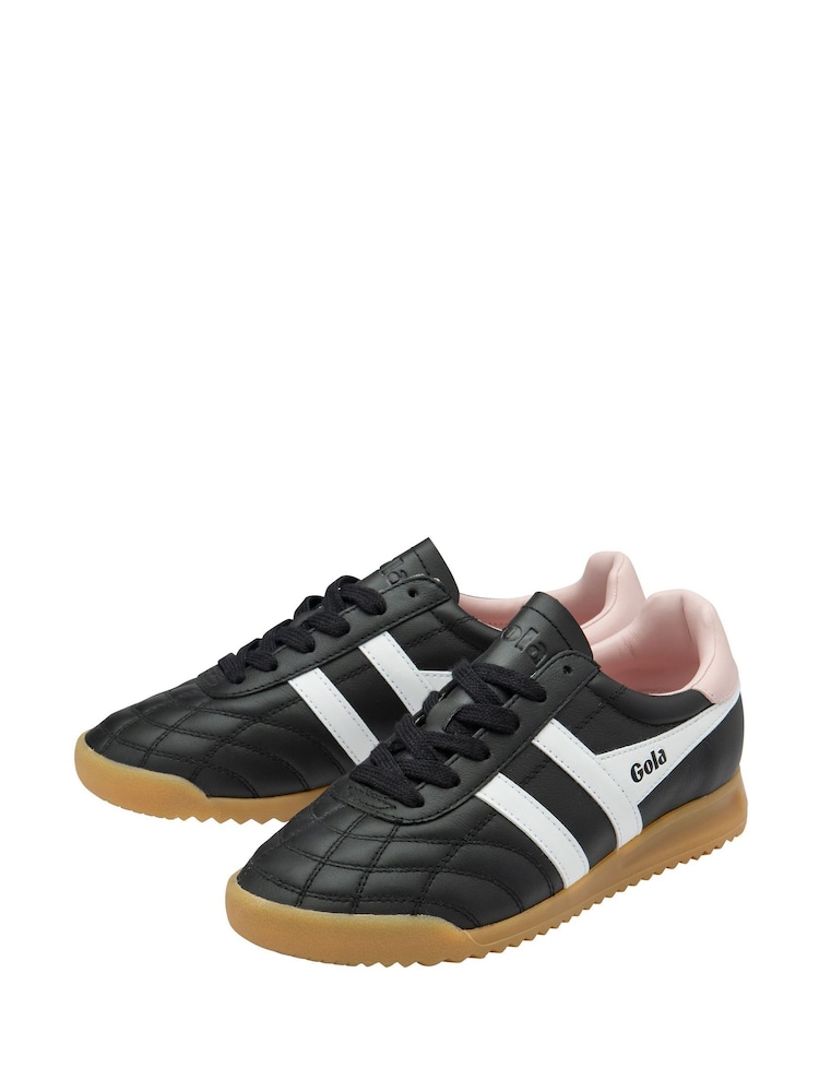 Черный - Gola Ladies Stadium Leather Lace-Up Trainers - Изображение 2 из 4