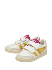 Gola White Kids Falcon Strap PU Trainers - Image 2 of 4