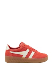 Оранжевый - Gola Ladies Grandslam Suede Lace-Up Trainers - Image 1 of 4