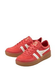 Оранжевый - Gola Ladies Grandslam Suede Lace-Up Trainers - Image 2 of 4