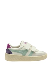 Gola White Kids Grandslam Trident Strap PU Trainers - Image 1 of 4