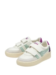 Gola White Kids Grandslam Trident Strap PU Trainers - Image 2 of 4