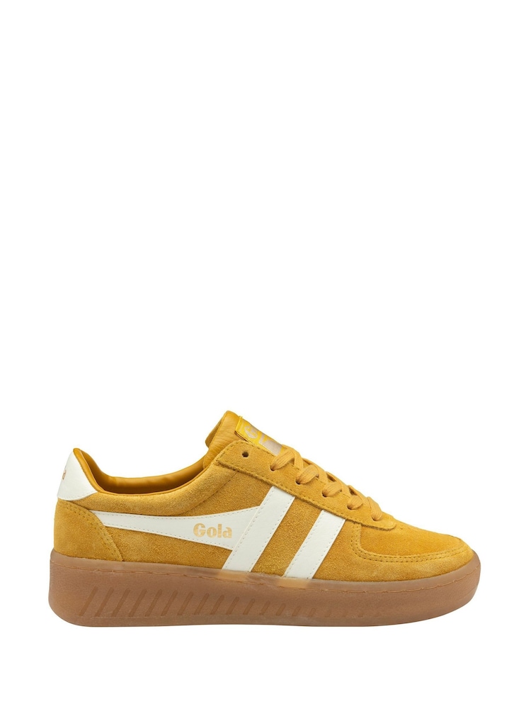 Gola Yellow Ladies Grandslam Suede Lace-Up Trainers - Image 1 of 4