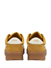 Gola Yellow Ladies Grandslam Suede Lace-Up Trainers - Image 3 of 4