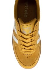 Gola Yellow Ladies Grandslam Suede Lace-Up Trainers - Image 4 of 4