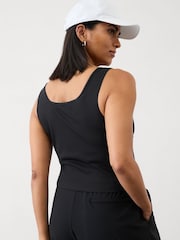 Athleta Black Signature Rib Square Neck Crop Tank Top - Image 3 of 5