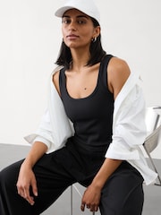 Athleta Black Signature Rib Square Neck Crop Tank Top - Image 4 of 5