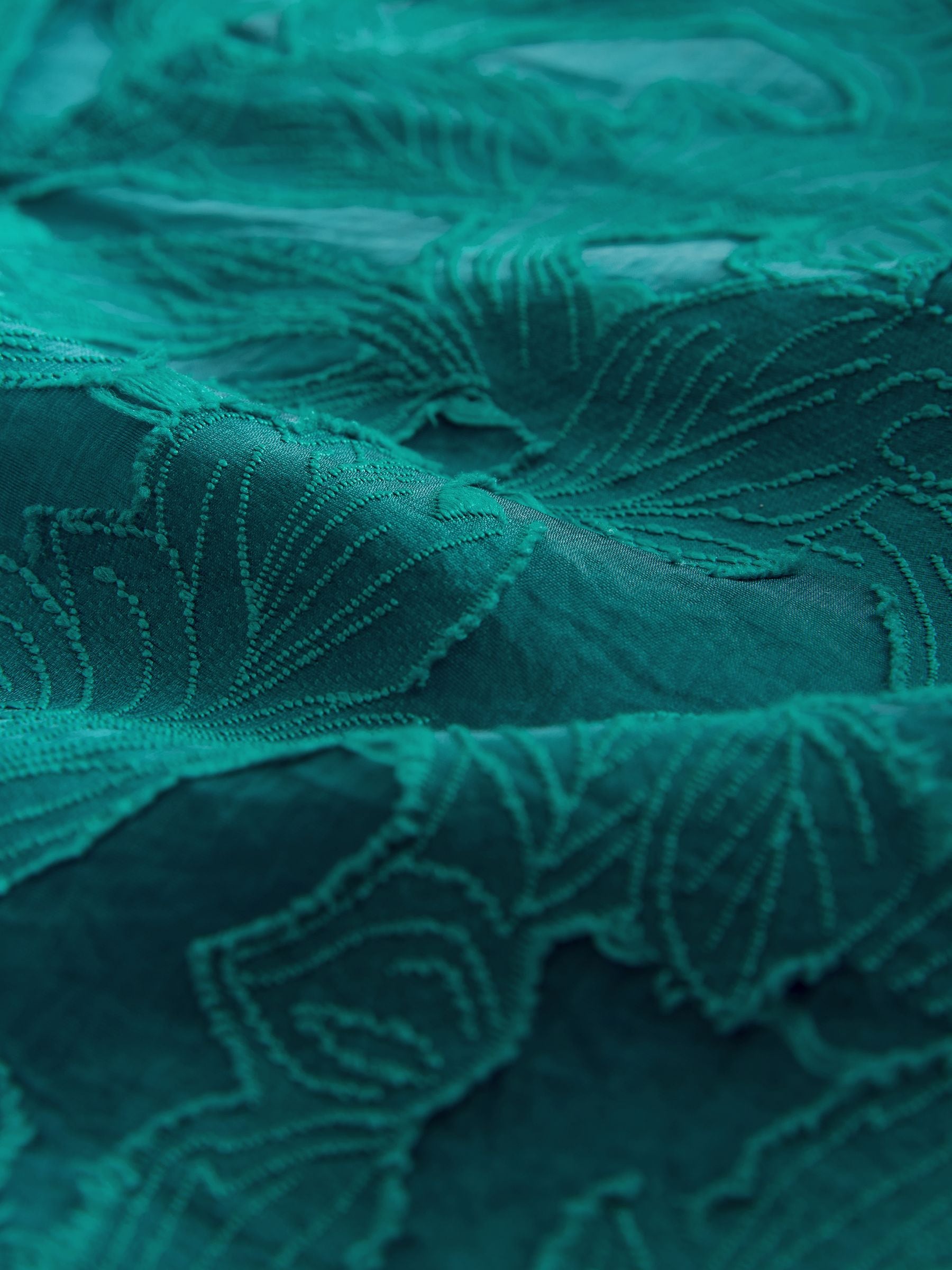 Buy Teal Blue Jacquard Long Sleeve Blouse from Next USA