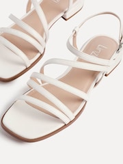 Linzi White Lucie Strappy Front Sandals With Mini Block Heels - Image 5 of 5