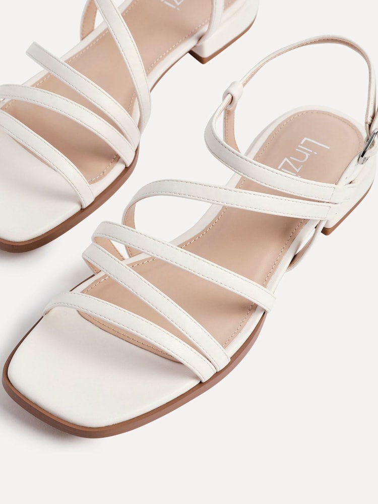 Linzi White Lucie Strappy Front Sandals With Mini Block Heels - Image 5 of 5