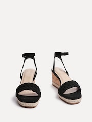 Linzi Black Regan Plaited Cork Wedges - Image 3 of 5