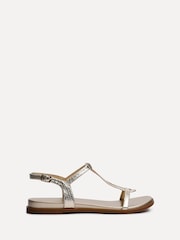Linzi Gold Saylor Textured T-Bar Sandals - Image 2 of 5