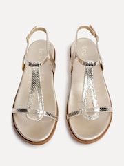 Linzi Gold Saylor Textured T-Bar Sandals - Image 5 of 5