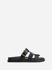 Linzi Black Restore Gladiator Slip On Sandals With Buckle Detail - Image 2 of 5