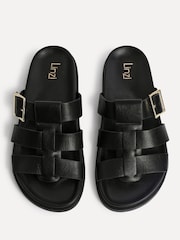 Linzi Black Restore Gladiator Slip On Sandals With Buckle Detail - Image 3 of 5
