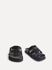 Linzi Black Restore Gladiator Slip On Sandals With Buckle Detail - Image 4 of 5