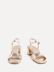 Dourado - Linzi Darlene Low Block Heeled Sandals - Imagem 3 de 5