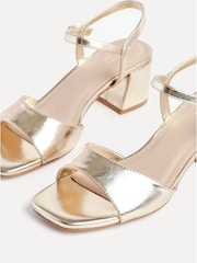 Dourado - Linzi Darlene Low Block Heeled Sandals - Imagem 4 de 5