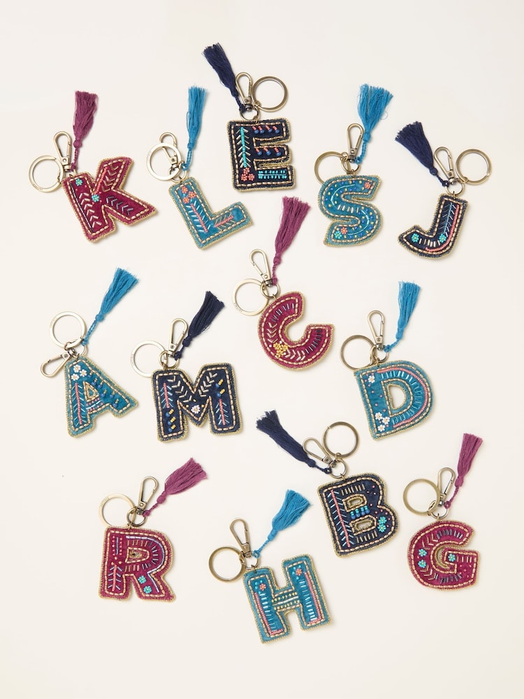 FatFace Multi Alphabet Beaded Bag Charm Keyring - Image 1 of 3