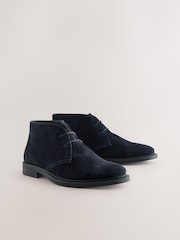 Navy Smart Suede Chukka Boots - Image 2 of 6