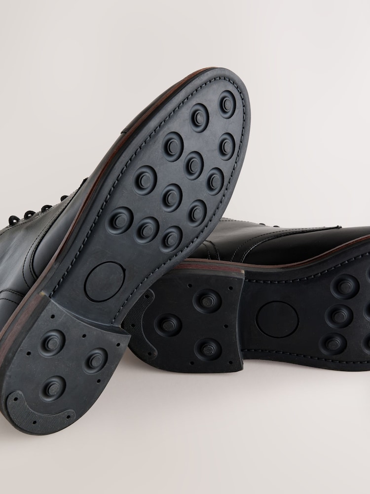 Black Toecap Leather Boots - Image 5 of 5