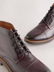 Burgundy Red Toecap Leather Boots - Image 3 of 5