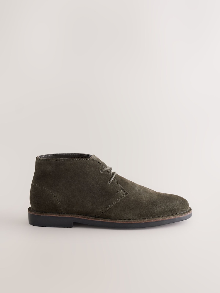 Dark Green Suede Desert Boots - Image 2 of 5 Dark Green Suede Desert Boots - Image 2 of 5