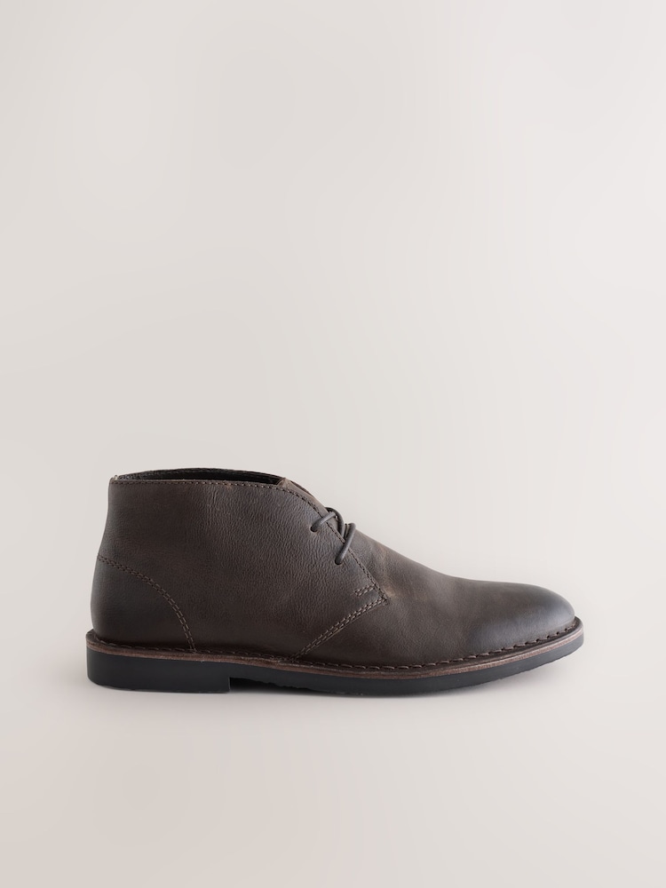 Brown Leather Desert Boots - Image 2 of 5