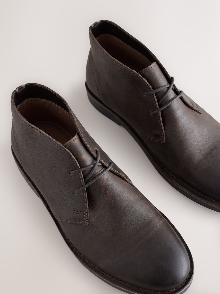 Brown Leather Desert Boots - Image 6 of 6