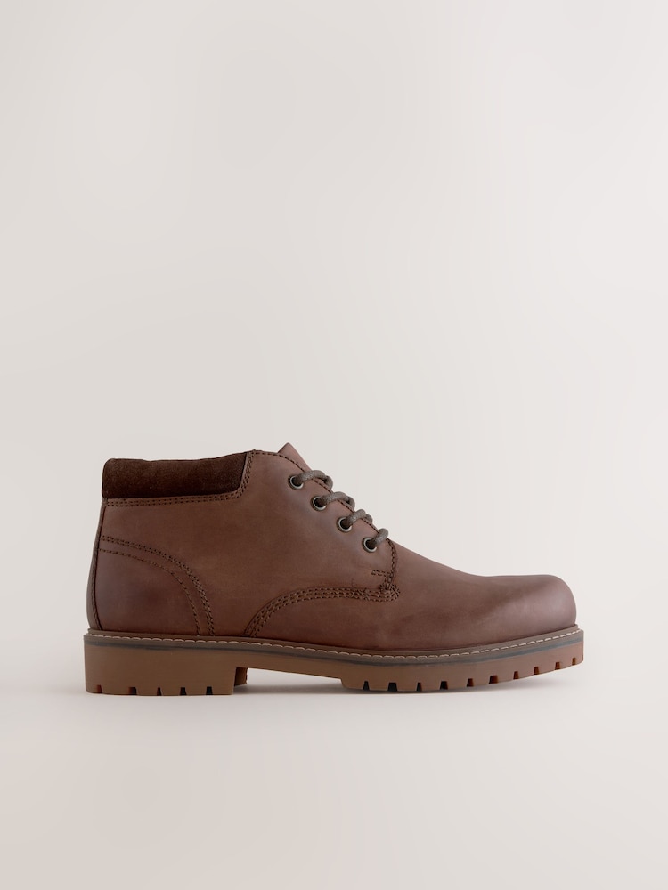 Brown Rugged Leather Ankle Boots - Image 2 of 5