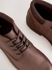 Brown Rugged Leather Ankle Boots - Image 3 of 5
