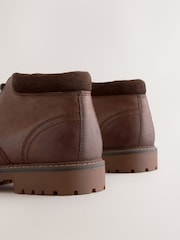 Brown Rugged Leather Ankle Boots - Image 4 of 5