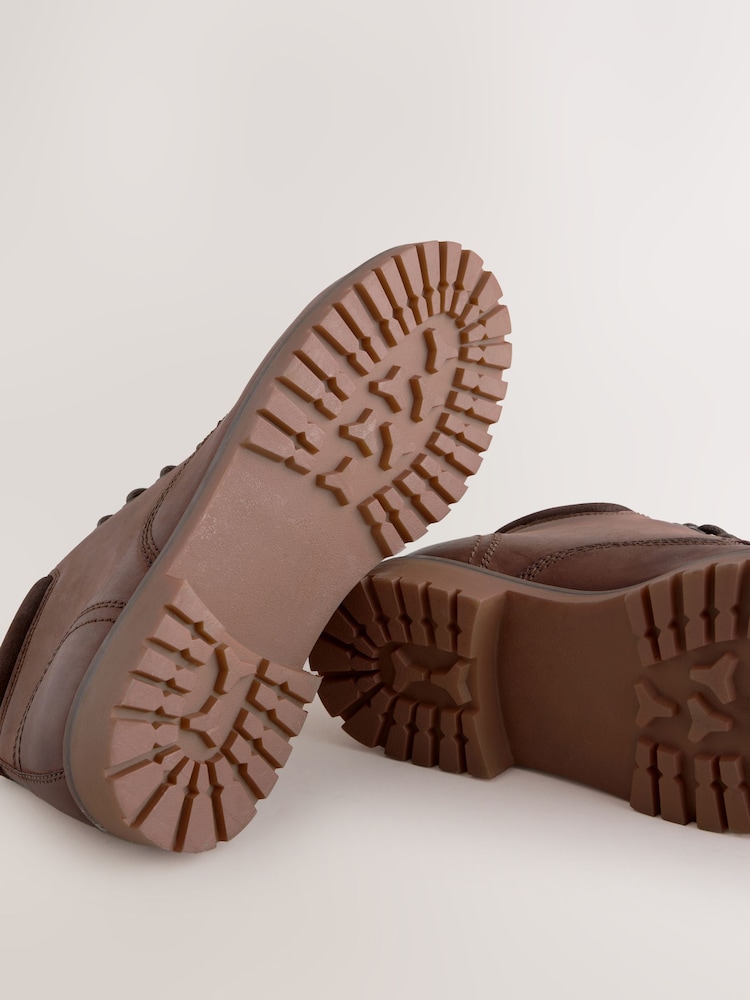 Brown Rugged Leather Ankle Boots - Image 5 of 5