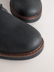 أسود - Borg Lined Cord Trim Boots - صورة 5 من 6