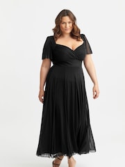Scarlett & Jo Black Kemi Bolero Wrap Bodice Maxi Gown - Image 1 of 4