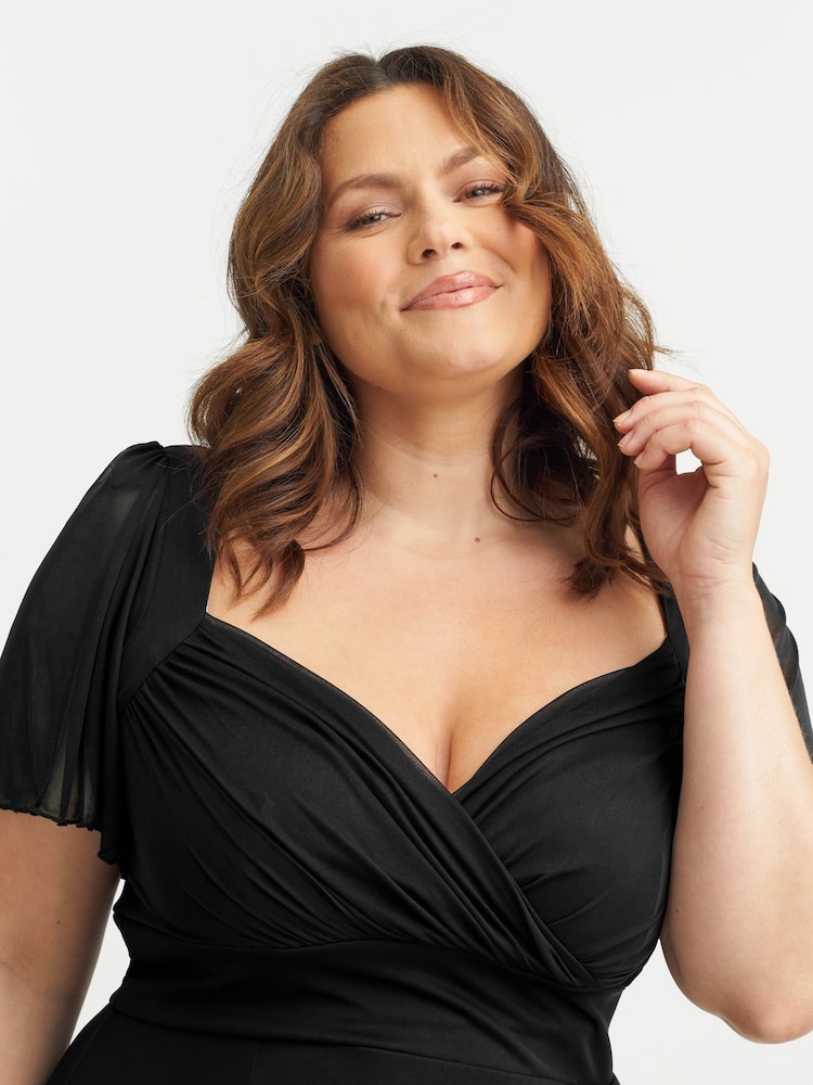 Scarlett & Jo Black Kemi Bolero Wrap Bodice Maxi Gown - Image 2 of 4