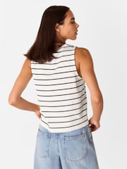 Whistles Black Stripe Button Front Tank - Image 2 of 5