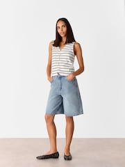 Whistles Black Stripe Button Front Tank - Image 3 of 5